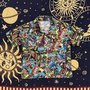 Comic Strip Hero Button Up Collared Shirt Marvel